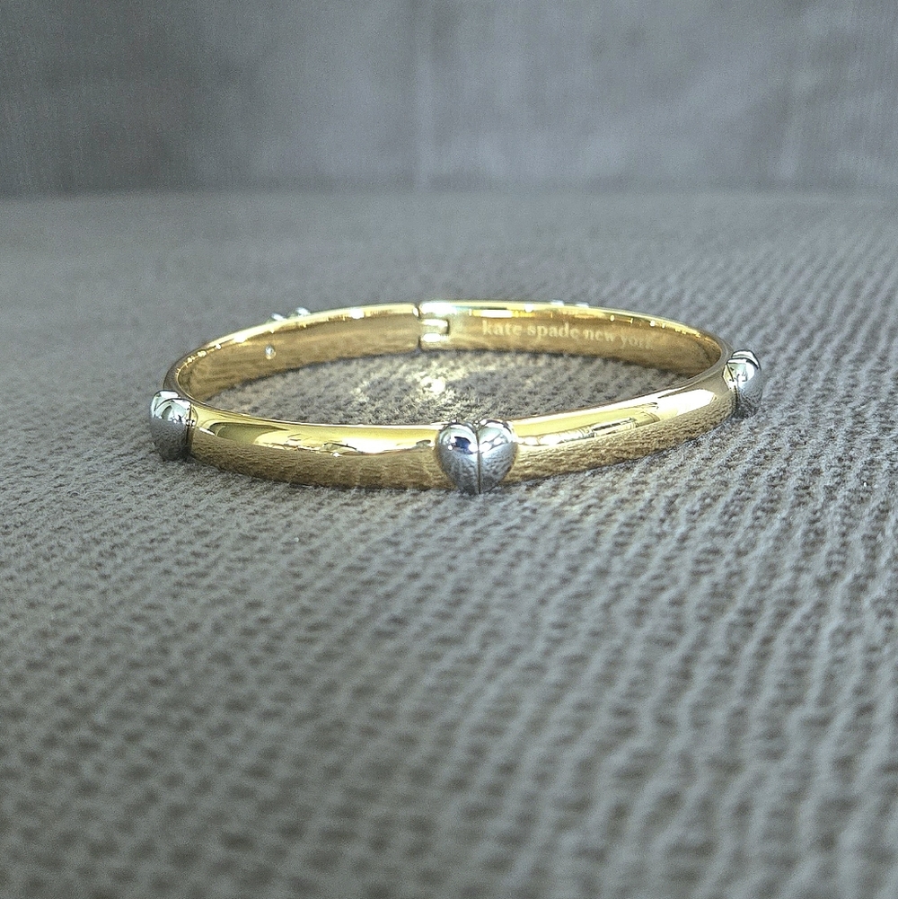 Kate Spade Gold💛 "Heartful" Hinged Bracelet - NWT - Picture 14 of 16